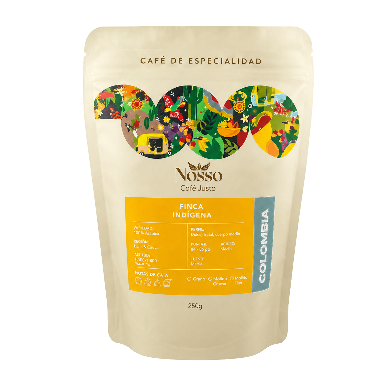Bolsa actual Finca Indígena — café de especialidad de Colombia, 250 g