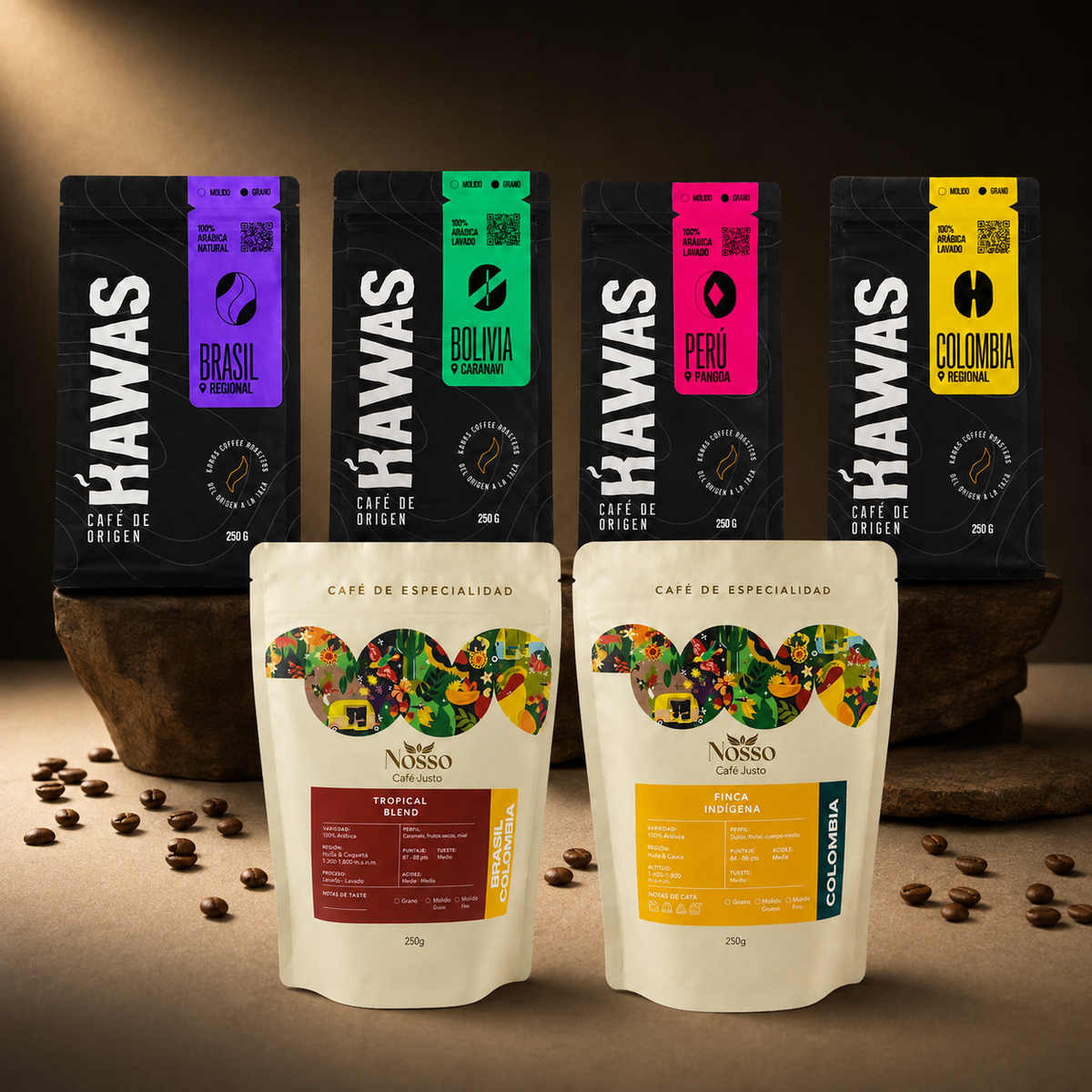 Colección Completa FranVics con seis cafés de especialidad
